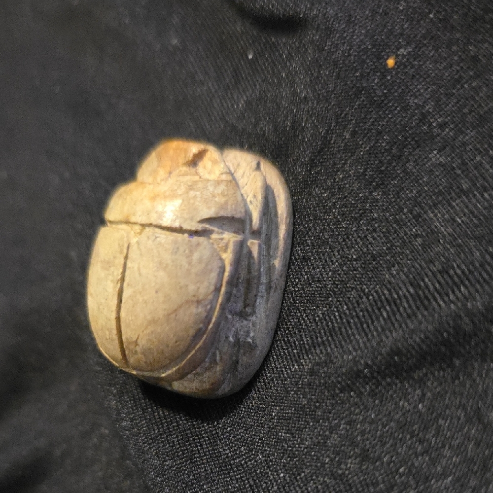 Vintage Carved Stone Scarab Beetle